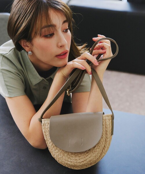 ラフィア　カゴ　ショルダー付き ANYA HINDMARCH アニヤハインドマーチ バッグ カゴバッグ