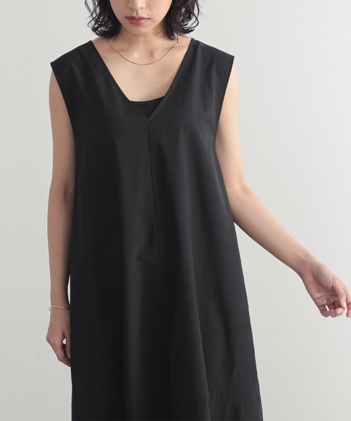 for/c（フォーシー）の「ドライコクーンジャンパースカート【サスティナブル】（ジャンパースカート・レディース・チャコールグレー/ブラック・M/L/PM/TM）」の5枚目の写真