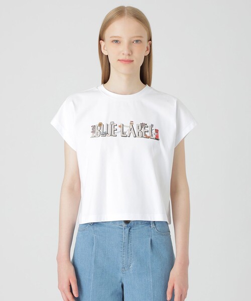 新品未使用タグ付クレストブリッジ【クラーク志織コラボベーシッククリア天竺Tシャツ クラーク志織コラボ】ベーシッククリア天竺Tシャツ | ブルー