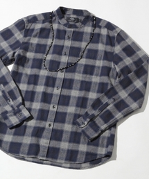 RAGEBLUE | オンブレチェックバンドカラーシャツ長袖/569134(シャツ/ブラウス)