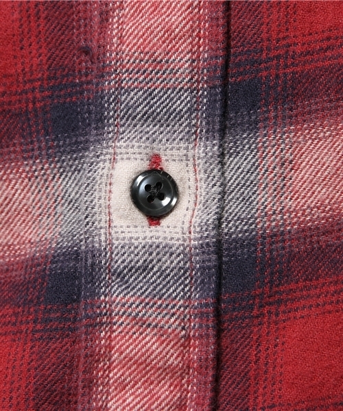 RAGEBLUE（レイジブルー）の「オンブレチェックバンドカラーシャツ長袖/569134（シャツ/ブラウス・メンズ・ブラック/レッド/キャメル/ネイビー・MEDIUM/LARGE）」の19枚目の写真