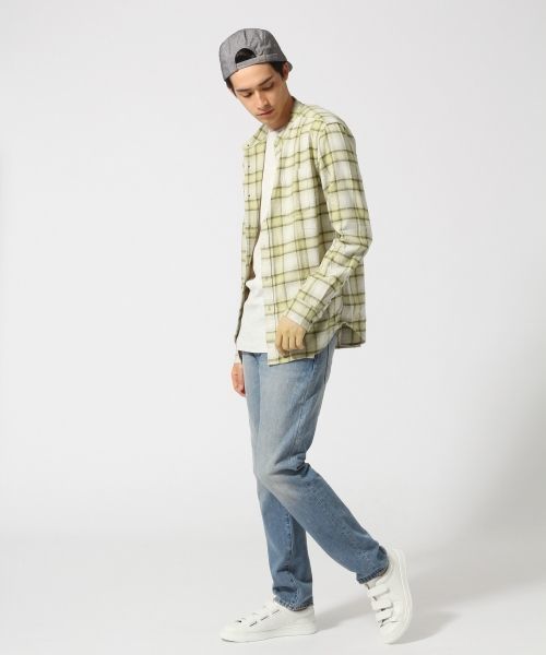 RAGEBLUE（レイジブルー）の「オンブレチェックバンドカラーシャツ長袖/569134（シャツ/ブラウス・メンズ・ブラック/レッド/キャメル/ネイビー・MEDIUM/LARGE）」の22枚目の写真