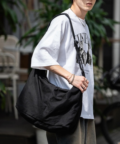 Rocky Monroe（ロッキーモンロー）の「ビックキャンバスショルダーバッグ（ショルダーバッグ・メンズ・カーキ/アイボリー/ブラック・FREE）」の16枚目の写真