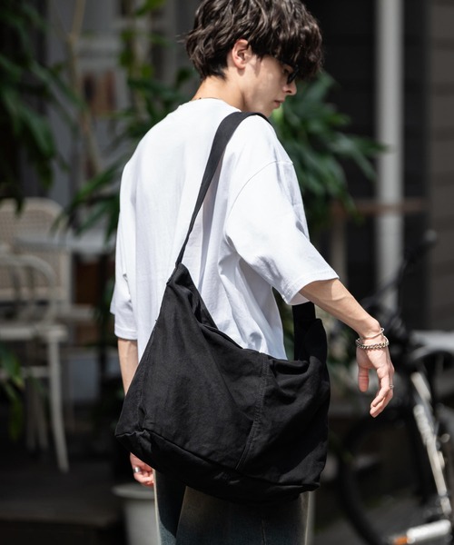 Rocky Monroe（ロッキーモンロー）の「ビックキャンバスショルダーバッグ（ショルダーバッグ・メンズ・カーキ/アイボリー/ブラック・FREE）」の18枚目の写真