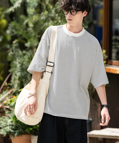 Rocky Monroe（ロッキーモンロー）の「ビックキャンバスショルダーバッグ（ショルダーバッグ・メンズ・カーキ/アイボリー/ブラック・FREE）」の11枚目の写真