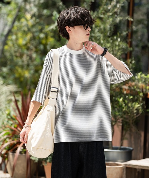 Rocky Monroe（ロッキーモンロー）の「ビックキャンバスショルダーバッグ（ショルダーバッグ・メンズ・カーキ/アイボリー/ブラック・FREE）」の14枚目の写真