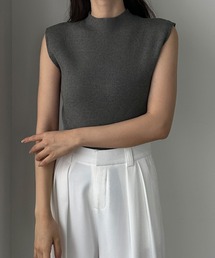 【新品タグ付】ノーブル NOBLE ボトルネックノースリリブニット　黒 NOBLE人気STAFFが着まわす 「REAL BUY REAL STYLE!」｜NOBLE