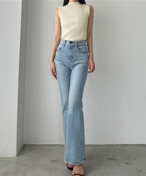 Louere（ルエレ）の「ボトルネックノースリーブリブニット（ニット/セーター・レディース・ライトグレー/ブラック/アイボリー/チャコール/ネイビー/ブルーグレー/グレイッシュベージュ/ブラウン/ピンク/カーキ・SMALL/MEDIUM/LARGE）」の21枚目の写真