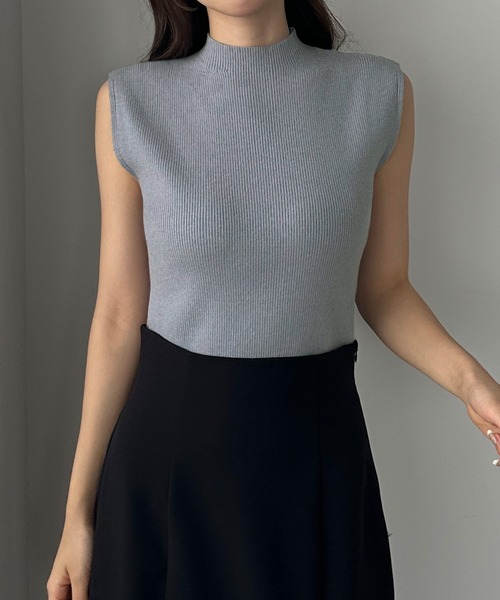 【極美品】2022-Rene ♡ルネ ノースリーブ リボン ニット 36 Rene（ルネ） リボンノースリーブニットトップス 6122380