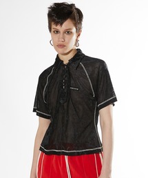 PRANK PROJECT | ベロアメッシュレースアップＴシャツ / Velor Mesh Lace Up Tshirt(Tシャツ/カットソー)