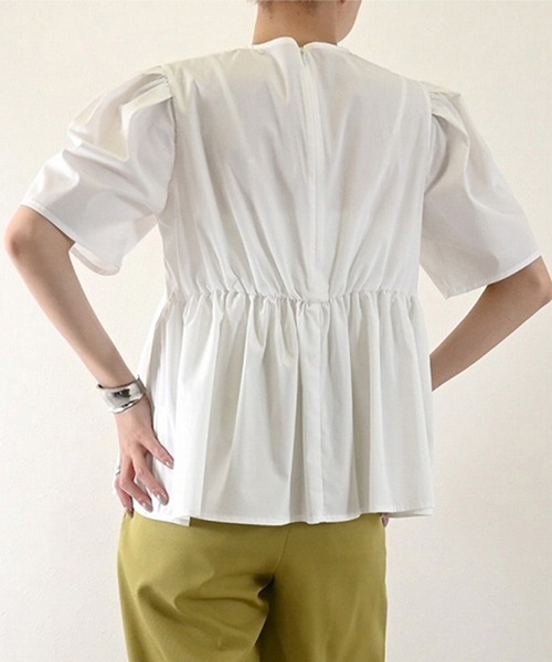 STYLEBLOCK（スタイルブロック）の「TCPUブロードペプラムギャザーブラウス（シャツ/ブラウス・レディース・ホワイト/ブラック/ブルー・M）」の7枚目の写真