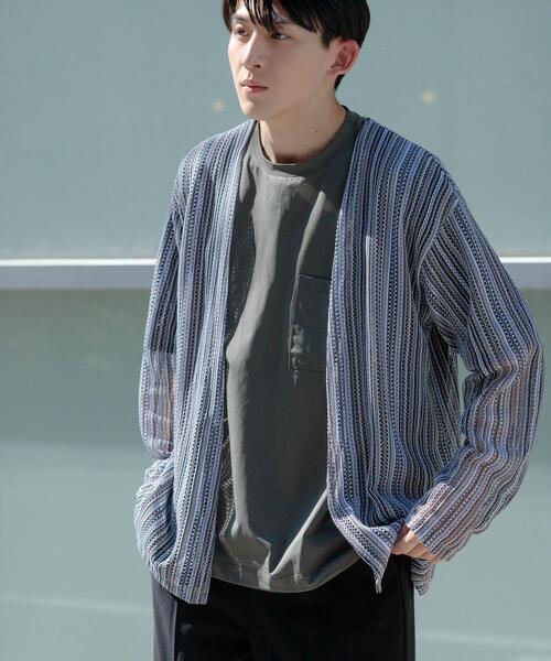 ITEMS URBANRESEARCH(アイテムズ アーバンリサーチ)の「バルファレース ミックスカラー カーディガン(カーディガン/ボレロ・メンズ・ブルー/ホワイト/イエロー・LARGE/MEDIUM)」の4枚目の写真