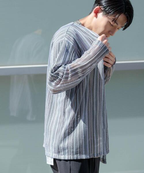 ITEMS URBANRESEARCH(アイテムズ アーバンリサーチ)の「バルファレース ミックスカラー カーディガン(カーディガン/ボレロ・メンズ・ブルー/ホワイト/イエロー・LARGE/MEDIUM)」の6枚目の写真