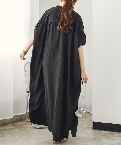 hunch（ハンチ）の「ギャザールーズシャツワンピース（シャツワンピース・レディース・セージグリーン/ホワイト/ブラック・FREE）」の11枚目の写真