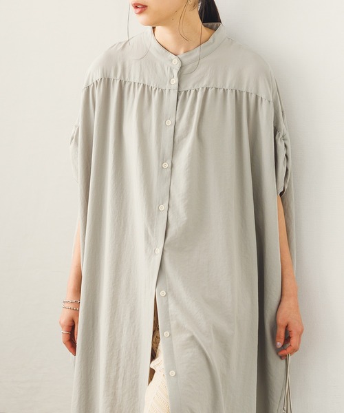 hunch（ハンチ）の「ギャザールーズシャツワンピース（シャツワンピース・レディース・セージグリーン/ホワイト/ブラック・FREE）」の22枚目の写真