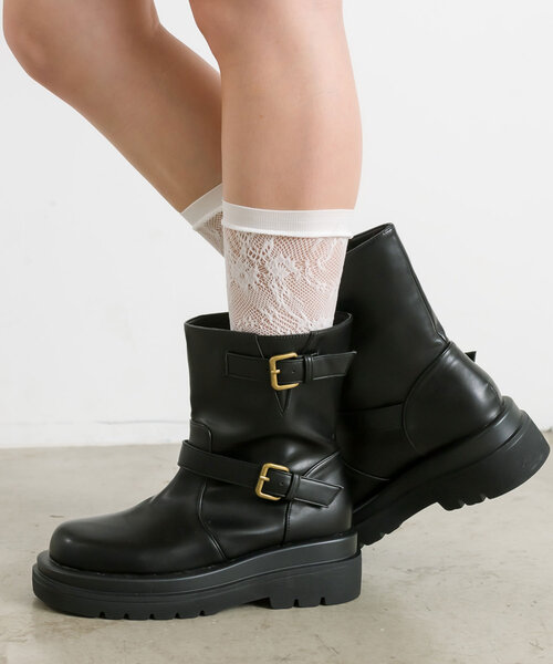 OLIVE des OLIVE(オリーブデオリーブ)の「ショートエンジニアブーツ(ブーツ・レディース・ブラック/ブラック系その他・SMALL/MEDIUM/LARGE)」の15枚目の写真