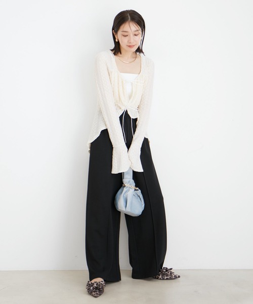 VIS（ビス）の「【セットアップ対応】裏毛スウェットリラックスパンツ【洗える】（その他パンツ・レディース・ブラック/キナリ/ライトグレー・FREE）」の4枚目の写真