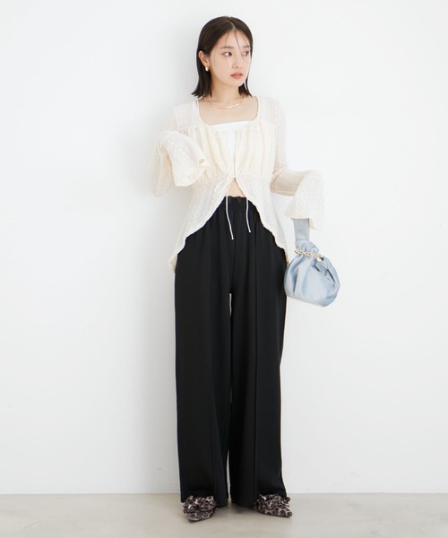 VIS（ビス）の「【セットアップ対応】裏毛スウェットリラックスパンツ【洗える】（その他パンツ・レディース・ブラック/キナリ/ライトグレー・FREE）」の5枚目の写真