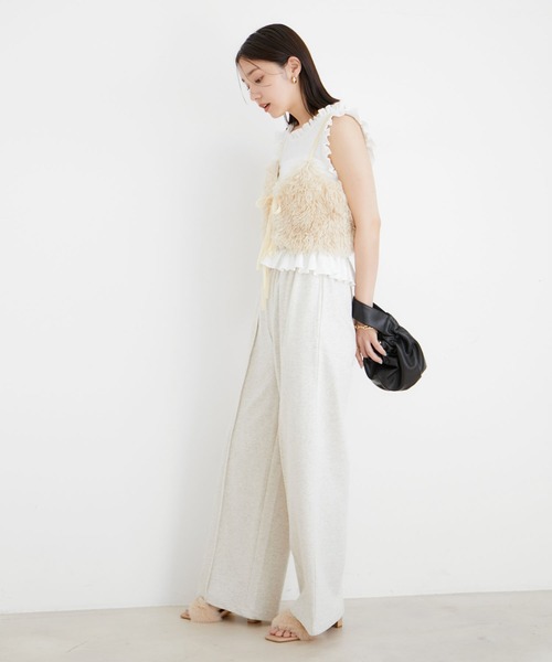 VIS（ビス）の「【セットアップ対応】裏毛スウェットリラックスパンツ【洗える】（その他パンツ・レディース・ブラック/キナリ/ライトグレー・FREE）」の7枚目の写真