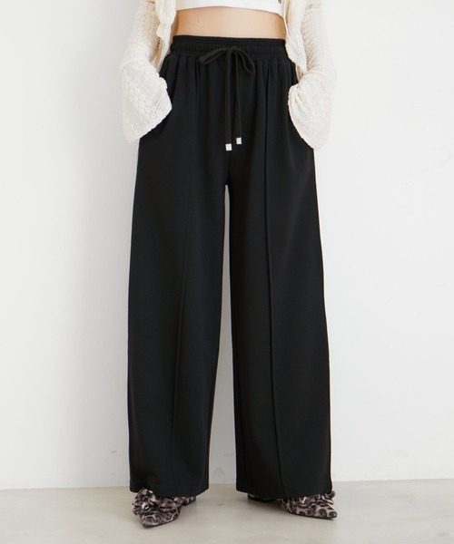 VIS（ビス）の「【セットアップ対応】裏毛スウェットリラックスパンツ【洗える】（その他パンツ・レディース・ブラック/キナリ/ライトグレー・FREE）」の10枚目の写真