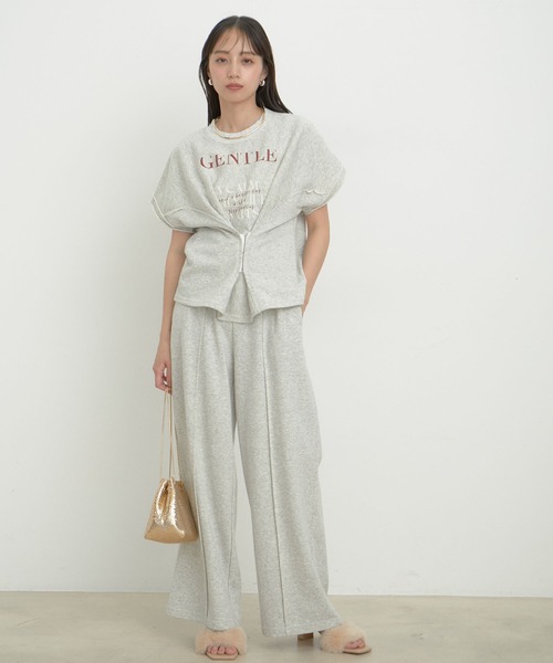 VIS（ビス）の「【セットアップ対応】裏毛スウェットリラックスパンツ【洗える】（その他パンツ・レディース・ブラック/キナリ/ライトグレー・FREE）」の21枚目の写真