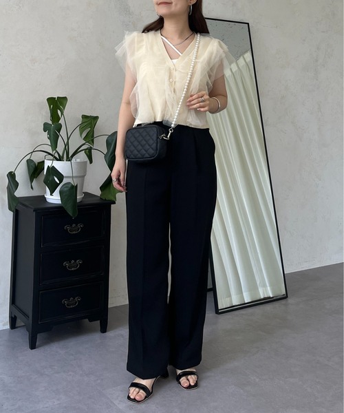 prose verse（プロズヴェール）の「【裾取り外し可能】2wayチュールドッキングペプラムカーディガン（カーディガン/ボレロ・レディース・ベージュ/ブラック・LARGE/MEDIUM）」の22枚目の写真