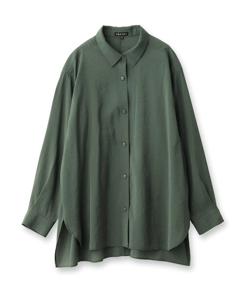 INDIVI（インディヴィ）の「【洗える】大人シアーオーバーシャツ（シャツ/ブラウス・レディース・ライトベージュ/ブラック/ボルドー/モスグリーン・05/38/34/19/15 /13）」の5枚目の写真