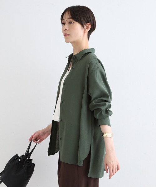 美品＊INDIVI 大人シアーオーバーシャツ＊黒 洗える】大人シアーオーバーシャツ（シャツ・ブラウス