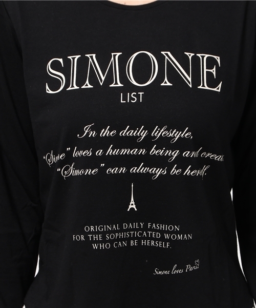 SIMONE LIST(シモーヌリスト)の「C/R長袖プリントTシャツ(Tシャツ/カットソー・レディース・レッド/アイボリー/ブラック・38)」の10枚目の写真