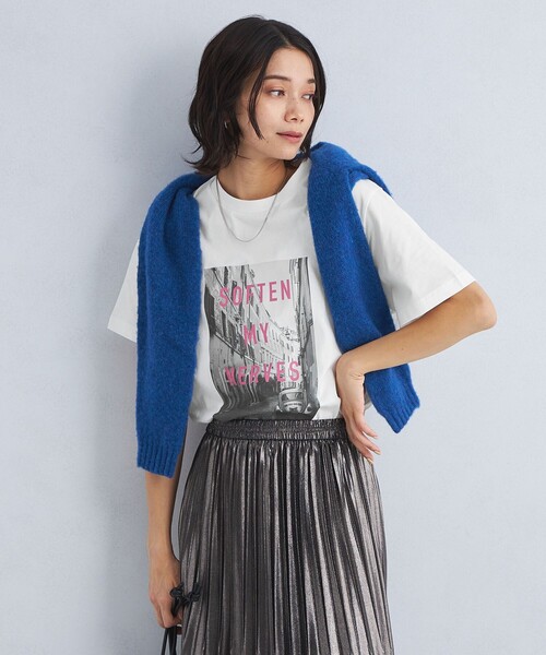 green label relaxing（グリーンレーベルリラクシング）の「フォトプリント Tシャツ（Tシャツ/カットソー・レディース・クリーム/ライトピンク/ライトブルー・FREE）」の6枚目の写真