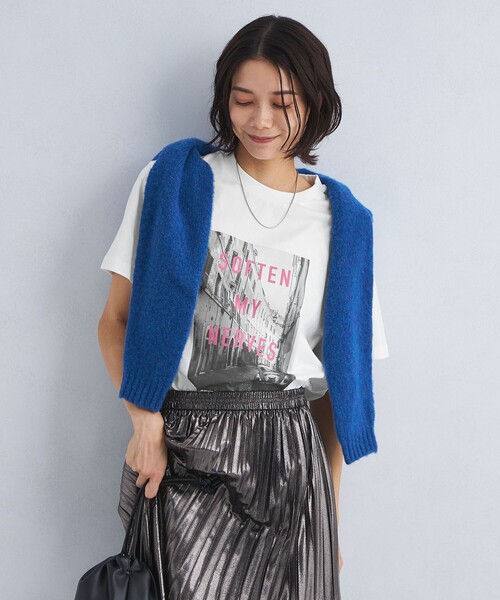 green label relaxing（グリーンレーベルリラクシング）の「フォトプリント Tシャツ（Tシャツ/カットソー・レディース・クリーム/ライトピンク/ライトブルー・FREE）」の7枚目の写真