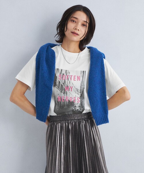 green label relaxing（グリーンレーベルリラクシング）の「フォトプリント Tシャツ（Tシャツ/カットソー・レディース・クリーム/ライトピンク/ライトブルー・FREE）」の8枚目の写真