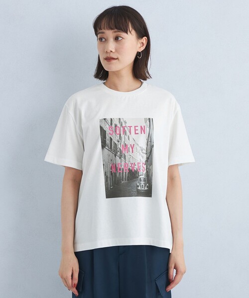 green label relaxing（グリーンレーベルリラクシング）の「フォトプリント Tシャツ（Tシャツ/カットソー・レディース・クリーム/ライトピンク/ライトブルー・FREE）」の17枚目の写真