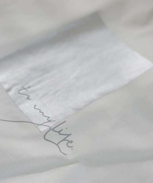 Doula Doula（ドゥーラドゥーラ）の「シルバー箔プリントフレンチスリーブTシャツ（Tシャツ/カットソー・レディース・ホワイト/チャコール・FREE）」の22枚目の写真