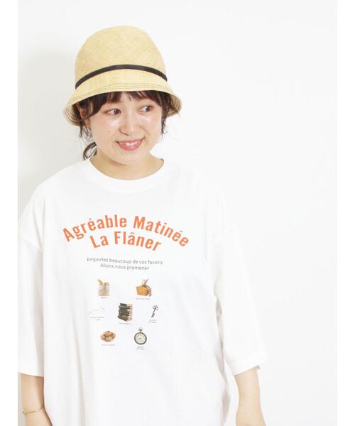 Samansa Mos2（サマンサ モスモス）の「【接触冷感】モチーフプリントTシャツ（Tシャツ/カットソー・レディース・オフホワイト/チャコールグレー/グリーン/ベージュ・F）」の15枚目の写真