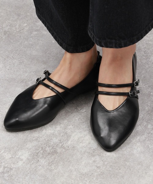 LAKOLE(ラコレ)の「【卒入式/オケージョンにも】ギャザーダブルストラップパンプス / 135005(パンプス・レディース・ブラック/オフホワイト/シルバー・SMALL/MEDIUM/LARGE)」の21枚目の写真