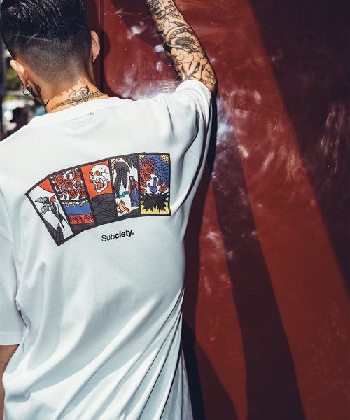 Subciety（サブサエティ）の「Five lights TEE（Tシャツ/カットソー・メンズ・ホワイト/ブラック/バーガンディー/グリーン/ブラウン/スミクロ・XX-LARGE/X-LARGE/LARGE/MEDIUM/SMALL）」の11枚目の写真