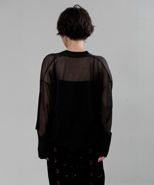 AMERICAN RAG CIE（アメリカンラグシー）の「【ARC】ZIP Vネックカーディガン（カーディガン/ボレロ・レディース・ブラック/イエロー・FREE）」の9枚目の写真