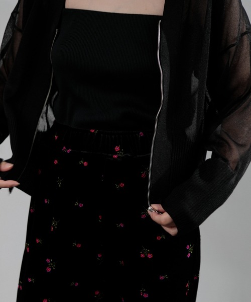 AMERICAN RAG CIE（アメリカンラグシー）の「【ARC】ZIP Vネックカーディガン（カーディガン/ボレロ・レディース・ブラック/イエロー・FREE）」の10枚目の写真