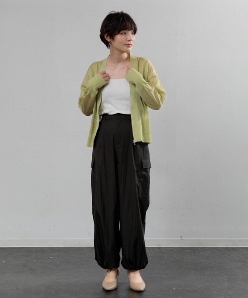 AMERICAN RAG CIE（アメリカンラグシー）の「【ARC】ZIP Vネックカーディガン（カーディガン/ボレロ・レディース・ブラック/イエロー・FREE）」の15枚目の写真