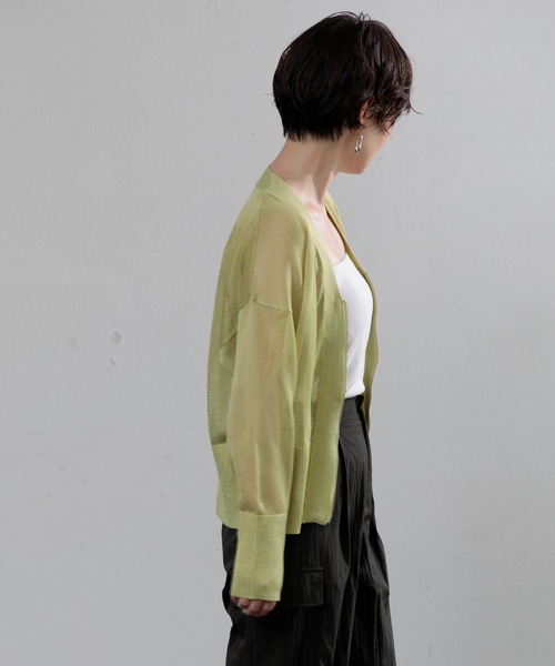 AMERICAN RAG CIE（アメリカンラグシー）の「【ARC】ZIP Vネックカーディガン（カーディガン/ボレロ・レディース・ブラック/イエロー・FREE）」の19枚目の写真