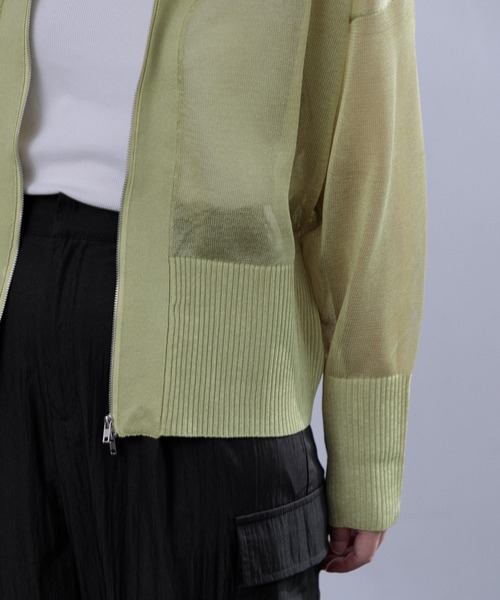 AMERICAN RAG CIE（アメリカンラグシー）の「【ARC】ZIP Vネックカーディガン（カーディガン/ボレロ・レディース・ブラック/イエロー・FREE）」の22枚目の写真