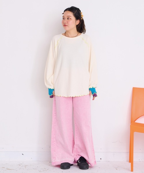 HOGAN RANCH WEAR（ホーガンランチウエア）の「ワッフルメローリブカットソー/おとな（Tシャツ/カットソー・レディース・オレンジ/ブラック/オフホワイト・160cm）」の15枚目の写真