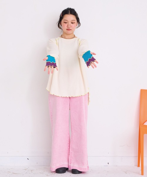 HOGAN RANCH WEAR（ホーガンランチウエア）の「ワッフルメローリブカットソー/おとな（Tシャツ/カットソー・レディース・オレンジ/ブラック/オフホワイト・160cm）」の16枚目の写真