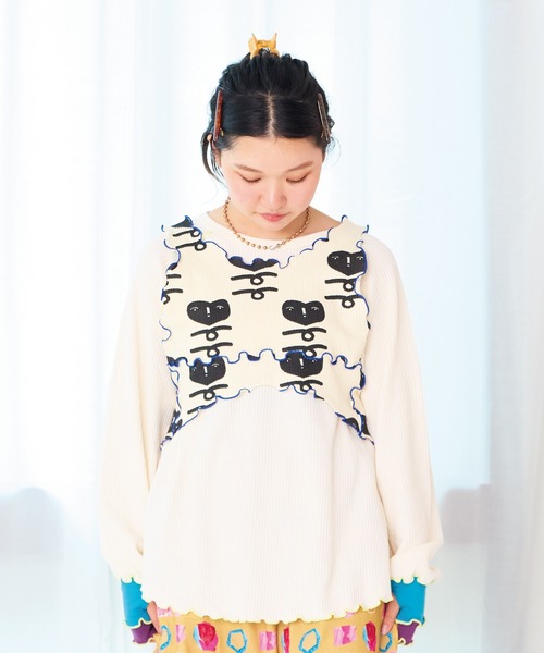 HOGAN RANCH WEAR（ホーガンランチウエア）の「ワッフルメローリブカットソー/おとな（Tシャツ/カットソー・レディース・オレンジ/ブラック/オフホワイト・160cm）」の7枚目の写真