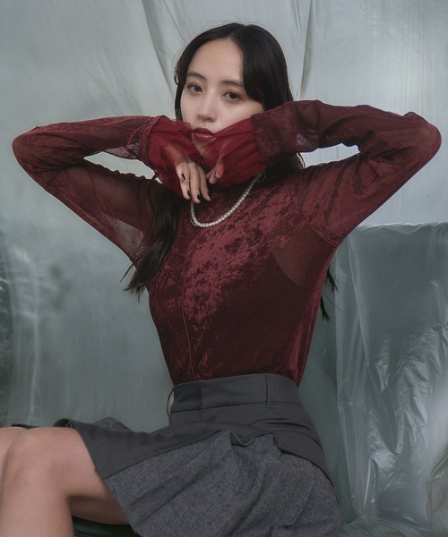 ソデチュールシアーベロアトップス(HARE)（Tシャツ/カットソー）｜HARE（ハレ）