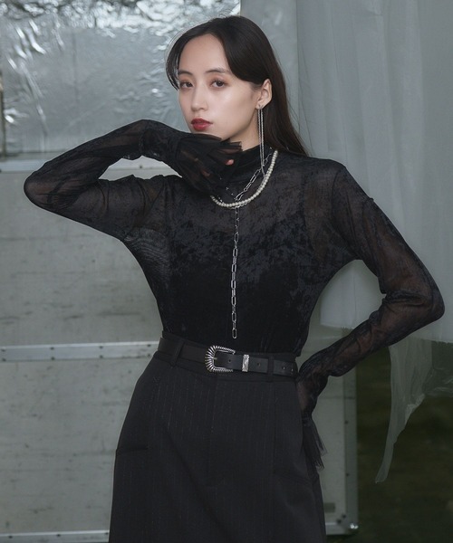 ソデチュールシアーベロアトップス(HARE)（Tシャツ/カットソー）｜HARE（ハレ）