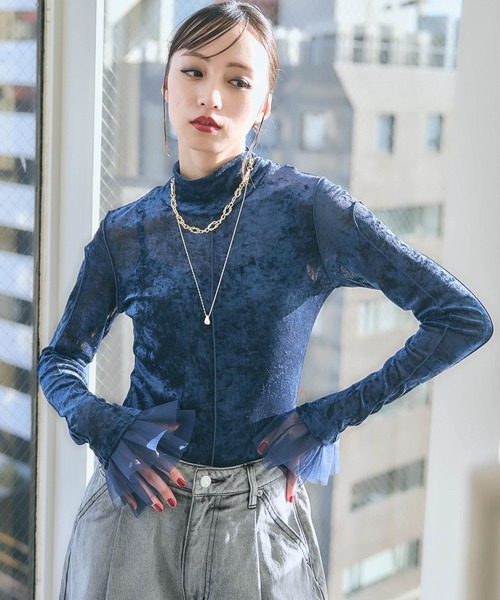 ソデチュールシアーベロアトップス(HARE)（Tシャツ/カットソー）｜HARE（ハレ）