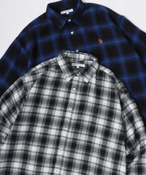 U.S. POLO ASSN.(ユーエスポロアッスン)の「U.S. POLO ASSN./ユーエスポロアッスン オーバーサイズ 無地 ストライプ チェック ロゴ ワンポイント刺繍 レギュラーカラーシャツ/レディース メンズ(シャツ/ブラウス・メンズ・ブルー系その他3/ブルー系その他2/ライトブルー/ブラック/ベージュ系その他/ホワイト系その他/ホワイト/ブラック系その他/ブルー系その他/インディゴブルー・M/LL/L)」の3枚目の写真