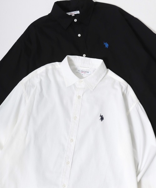 U.S. POLO ASSN.(ユーエスポロアッスン)の「U.S. POLO ASSN./ユーエスポロアッスン オーバーサイズ 無地 ストライプ チェック ロゴ ワンポイント刺繍 レギュラーカラーシャツ/レディース メンズ(シャツ/ブラウス・メンズ・ブルー系その他3/ブルー系その他2/ライトブルー/ブラック/ベージュ系その他/ホワイト系その他/ホワイト/ブラック系その他/ブルー系その他/インディゴブルー・M/LL/L)」の2枚目の写真